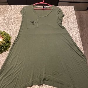 Olive green T-shirt dress